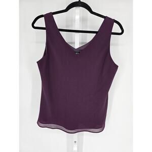 Virgo Petite Women's Polyester Purple V-neck Sleeveless Tank Top Size 10